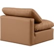 Meridian Furniture Indulge Vegan Leather Armless Chair in Cognac Orange