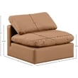 Meridian Furniture Indulge Vegan Leather Armless Chair in Cognac Orange