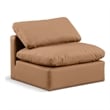 Meridian Furniture Indulge Vegan Leather Armless Chair in Cognac Orange