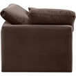 Meridian Furniture Indulge Contemporary Velvet Corner Chair in Brown