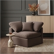 Meridian Furniture Indulge Contemporary Velvet Corner Chair in Brown