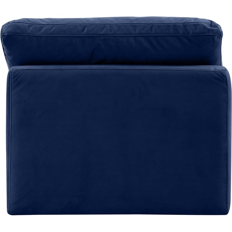 Meridian Furniture Indulge Contemporary Velvet Armless Chair in Navy