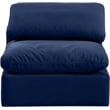 Meridian Furniture Indulge Contemporary Velvet Armless Chair in Navy