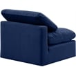 Meridian Furniture Indulge Contemporary Velvet Armless Chair in Navy