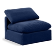 Meridian Furniture Indulge Contemporary Velvet Armless Chair in Navy