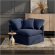 Meridian Furniture Indulge Contemporary Velvet Corner Chair in Navy