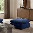 Meridian Furniture Indulge Contemporary Velvet Ottoman in Navy