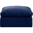 Meridian Furniture Indulge Contemporary Velvet Ottoman in Navy