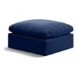Meridian Furniture Indulge Contemporary Velvet Ottoman in Navy