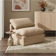 Meridian Furniture Indulge Contemporary Velvet Armless Chair in Beige