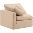 Meridian Furniture Indulge Contemporary Velvet Corner Chair in Beige