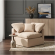 Meridian Furniture Indulge Contemporary Velvet Corner Chair in Beige