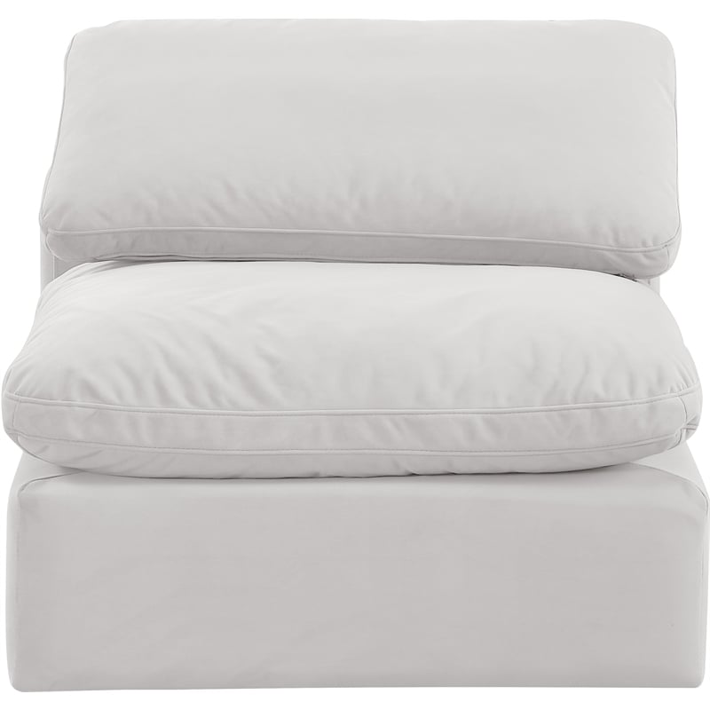 Meridian Furniture Indulge Contemporary Velvet Armless Chair in Cream