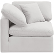 Meridian Furniture Indulge Contemporary Velvet Corner Chair in Cream