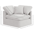 Meridian Furniture Indulge Contemporary Velvet Corner Chair in Cream