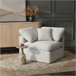 Meridian Furniture Indulge Contemporary Velvet Corner Chair in Cream