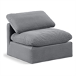 Meridian Furniture Indulge Contemporary Velvet Armless Chair in Gray