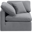 Meridian Furniture Indulge Contemporary Velvet Corner Chair in Gray