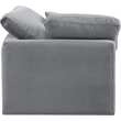 Meridian Furniture Indulge Contemporary Velvet Corner Chair in Gray