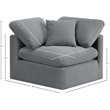 Meridian Furniture Indulge Contemporary Velvet Corner Chair in Gray