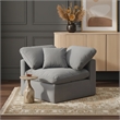Meridian Furniture Indulge Contemporary Velvet Corner Chair in Gray