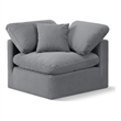 Meridian Furniture Indulge Contemporary Velvet Corner Chair in Gray
