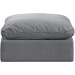 Meridian Furniture Indulge Contemporary Velvet Ottoman in Gray