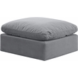 Meridian Furniture Indulge Contemporary Velvet Ottoman in Gray