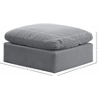 Meridian Furniture Indulge Contemporary Velvet Ottoman in Gray