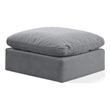 Meridian Furniture Indulge Contemporary Velvet Ottoman in Gray