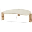 Meridian Furniture Thor Burl Wood and White Resin Coffee Table