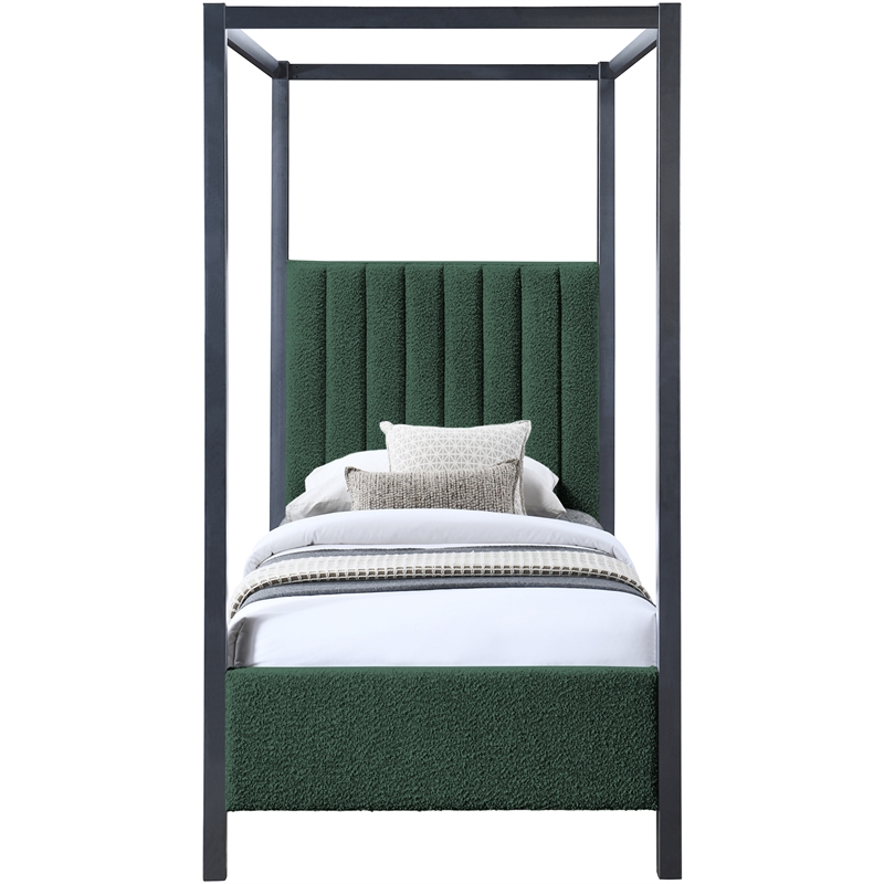 Meridian Furniture Kelly Black Boucle Fabric Twin Bed