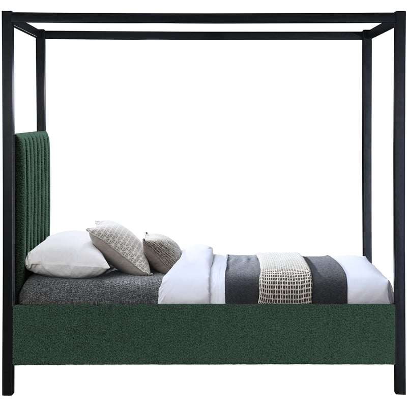 Meridian Furniture Kelly Black Boucle Fabric Twin Bed