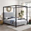Meridian Furniture Kelly Grey Boucle Fabric King Bed