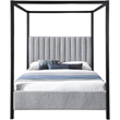Meridian Furniture Kelly Grey Boucle Fabric King Bed