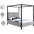 Meridian Furniture Kelly Grey Boucle Fabric King Bed
