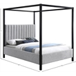Meridian Furniture Kelly Grey Boucle Fabric Queen Bed