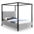 Meridian Furniture Kelly Grey Boucle Fabric Queen Bed