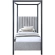 Meridian Furniture Kelly Grey Boucle Fabric Twin Bed