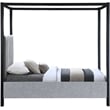 Meridian Furniture Kelly Grey Boucle Fabric Twin Bed