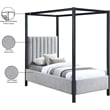 Meridian Furniture Kelly Grey Boucle Fabric Twin Bed