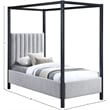 Meridian Furniture Kelly Grey Boucle Fabric Twin Bed