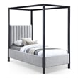 Meridian Furniture Kelly Grey Boucle Fabric Twin Bed