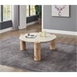 Meridian Furniture Thor Burl Wood and White Resin Coffee Table