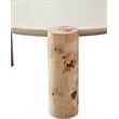 Meridian Furniture Thor Burl Wood and White Resin Coffee Table