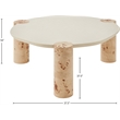 Meridian Furniture Thor Burl Wood and White Resin Coffee Table