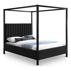 Meridian Furniture Kelly Green Boucle Fabric Full Bed