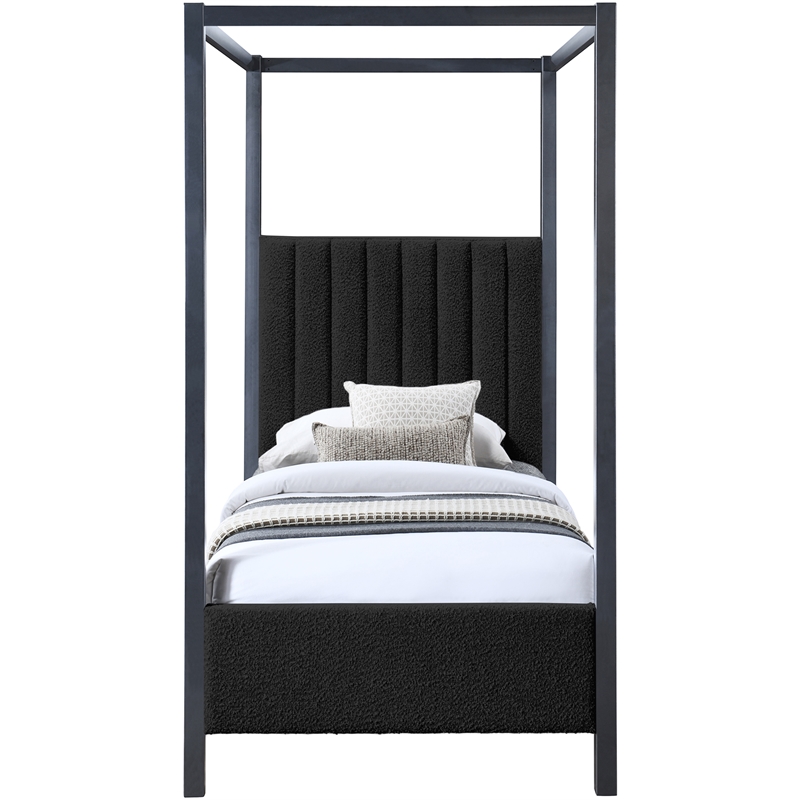 Meridian Furniture Kelly Green Boucle Fabric Twin Bed