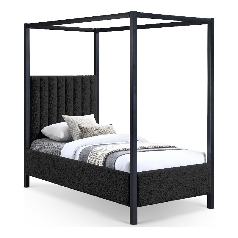 Meridian Furniture Kelly Green Boucle Fabric Twin Bed