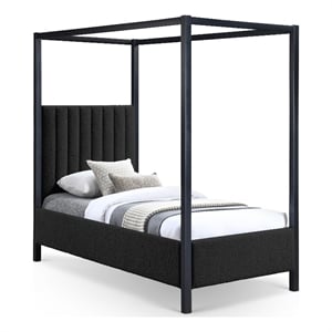 Meridian Furniture Kelly Green Boucle Fabric Twin Bed